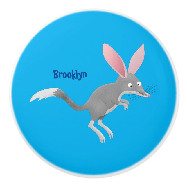 Cute happy Australian bilby cartoon Ceramic Knob (Front)