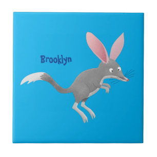 Cute happy Australian bilby cartoon Ceramic Tile