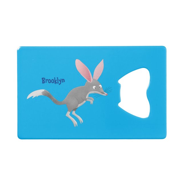 Cute happy Australian bilby cartoon Credit Card Bottle Opener (Front (Horizontal))
