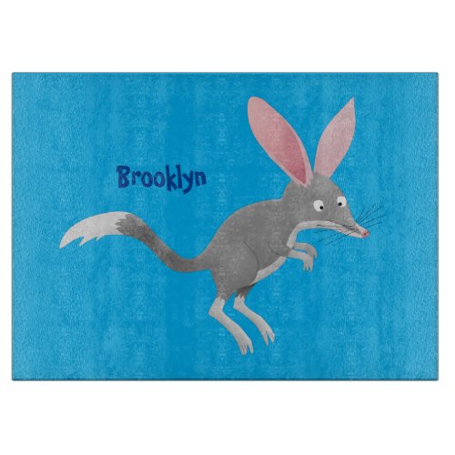 Cute happy Australian bilby cartoon Cutting Board