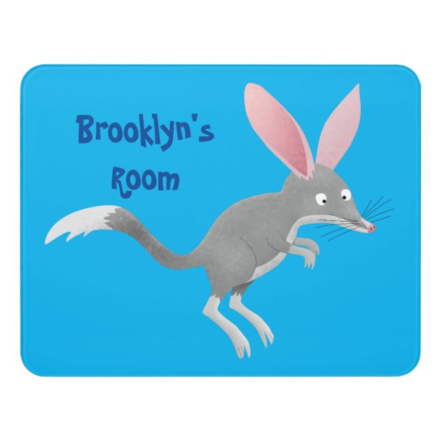 Cute happy Australian bilby cartoon  Door Sign (Contemporary Front)