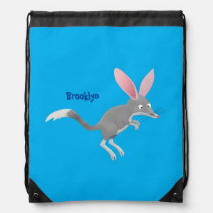 Cute happy Australian bilby cartoon Drawstring Bag