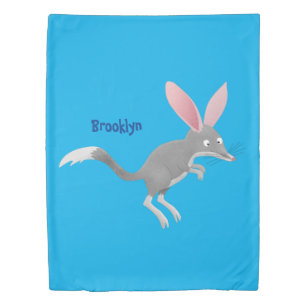 Cute happy Australian bilby cartoon Duvet Cover