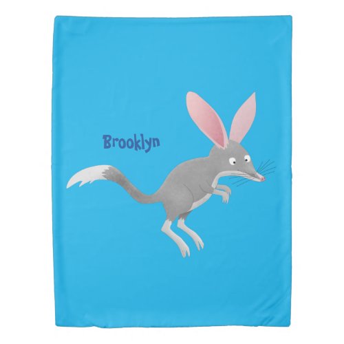 Cute happy Australian bilby cartoon Duvet Cover