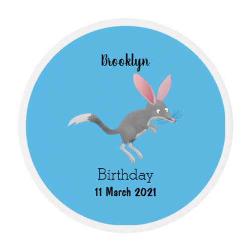 Cute happy Australian bilby cartoon Edible Frosting Rounds