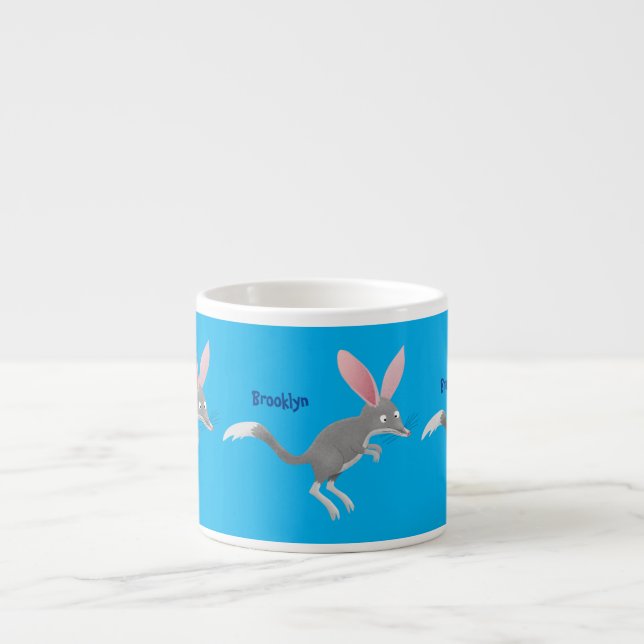 Cute happy Australian bilby cartoon Espresso Cup (Front)
