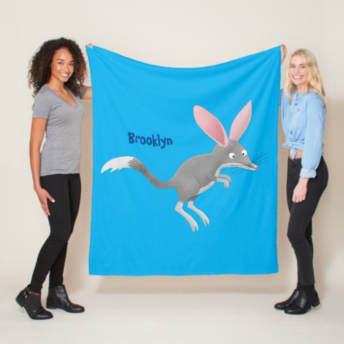 Cute happy Australian bilby cartoon Fleece Blanket