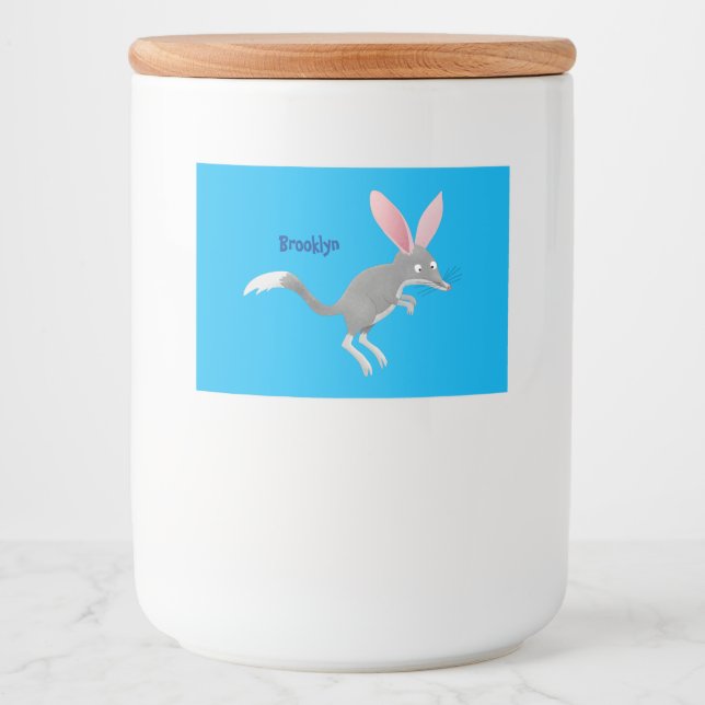 Cute happy Australian bilby cartoon Food Label (Front)