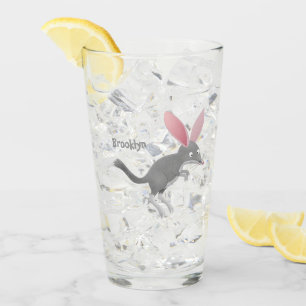 Cute happy Australian bilby cartoon Glass