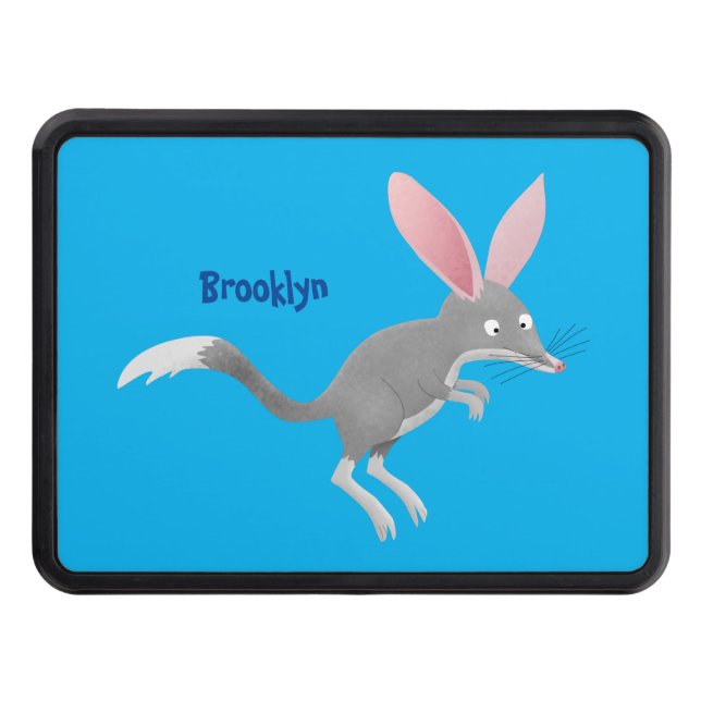 Cute happy Australian bilby cartoon Hitch Cover (Front)