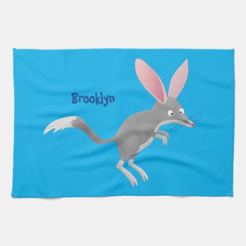 Cute happy Australian bilby cartoon Kitchen Towel