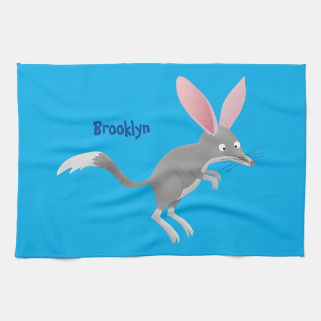 Cute happy Australian bilby cartoon Kitchen Towel (Horizontal)