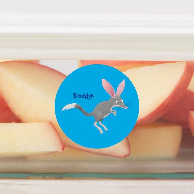 Cute happy Australian bilby cartoon Labels (Affixed)