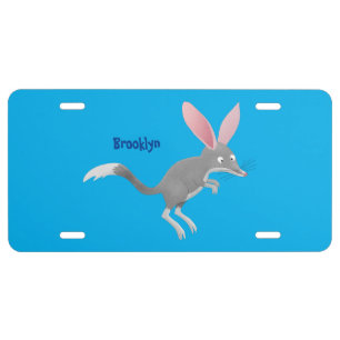 Cute happy Australian bilby cartoon License Plate