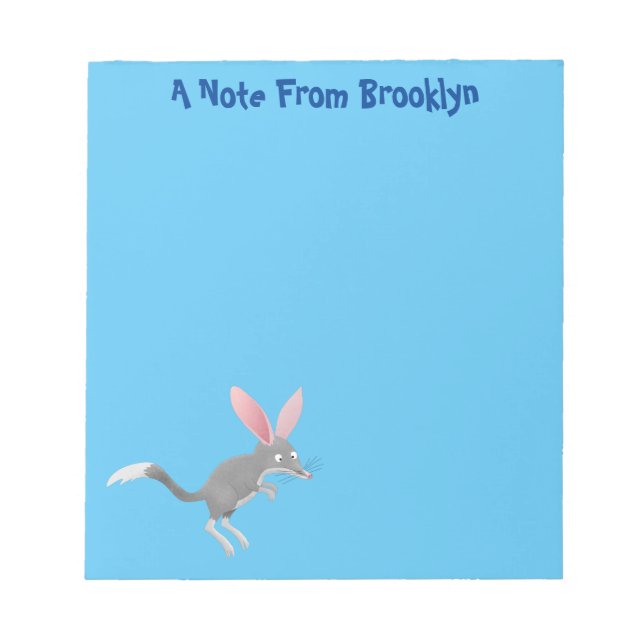 Cute happy Australian bilby cartoon  Notepad (Front)