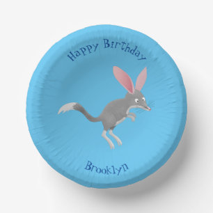 Cute happy Australian bilby cartoon Paper Bowls