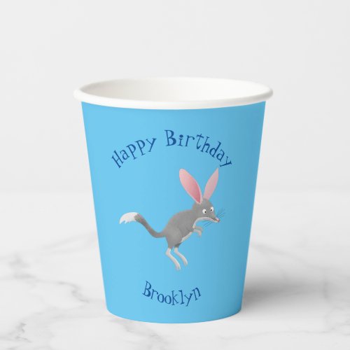 Cute happy Australian bilby cartoon Paper Cups