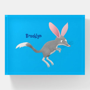 Cute happy Australian bilby cartoon Paperweight