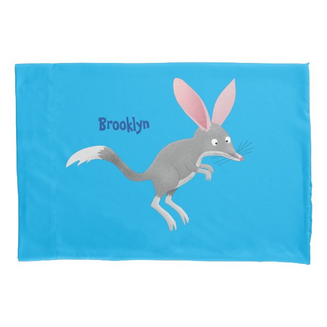 Cute happy Australian bilby cartoon Pillow Case (Front)