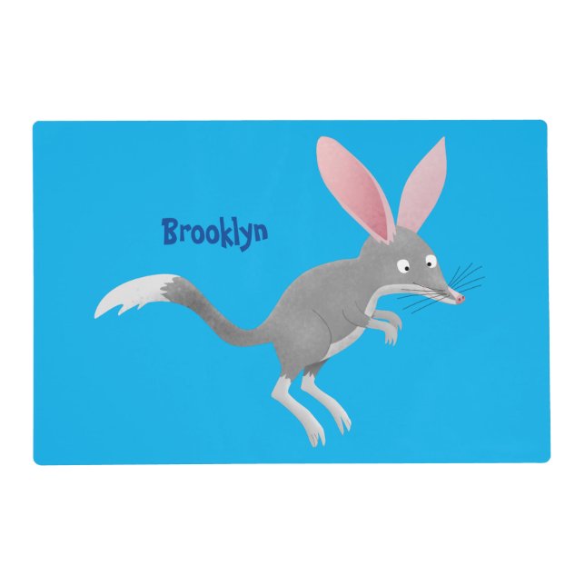 Cute happy Australian bilby cartoon  Placemat (Front)