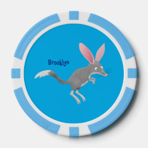 Cute happy Australian bilby cartoon Poker Chips