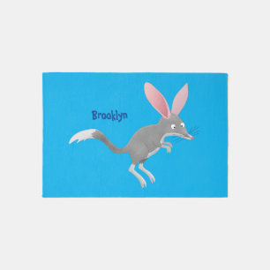 Cute happy Australian bilby cartoon Rug