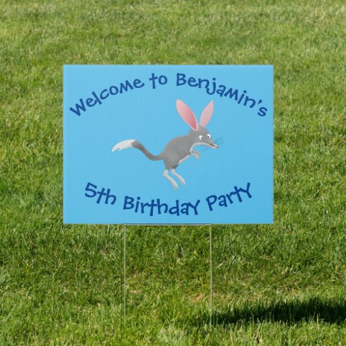 Cute happy Australian bilby cartoon Sign