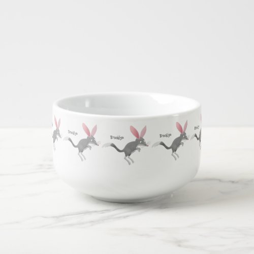 Cute happy Australian bilby cartoon  Soup Mug