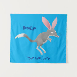 Cute happy Australian bilby cartoon Tapestry