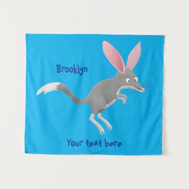 Cute happy Australian bilby cartoon Tapestry (Front (Horizontal))
