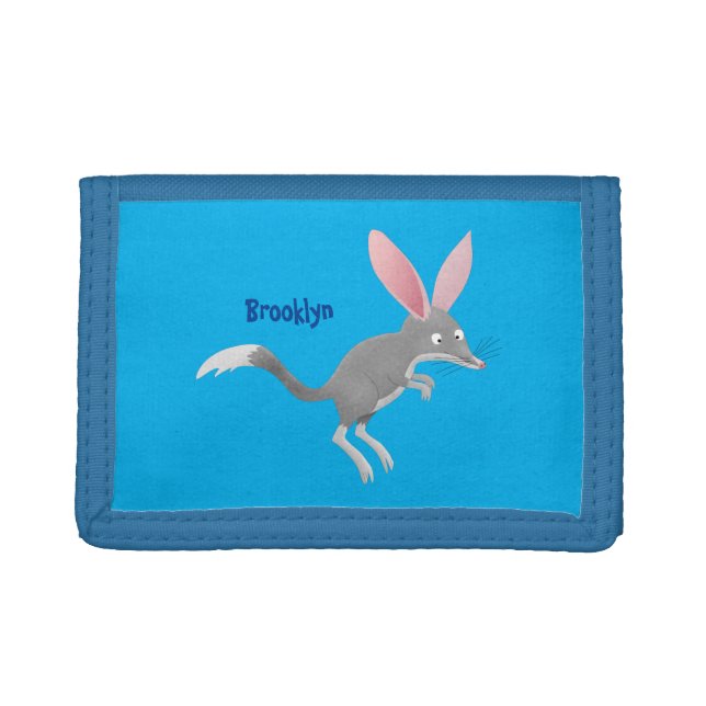 Cute happy Australian bilby cartoon Trifold Wallet (Front)
