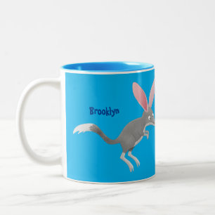 Cute happy Australian bilby cartoon Two-Tone Coffee Mug