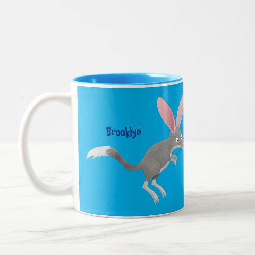 Cute happy Australian bilby cartoon Two_Tone Coffee Mug