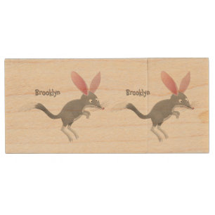 Cute happy Australian bilby cartoon Wood Flash Drive