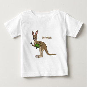 Cute happy Australian kangaroo illustration Baby T-Shirt