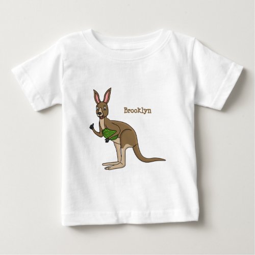 Cute happy Australian kangaroo illustration  Baby T_Shirt