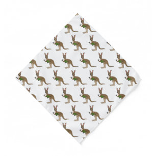 Cute happy Australian kangaroo illustration Bandana