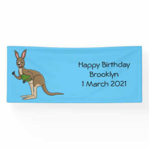 Cute happy Australian kangaroo illustration  Banner