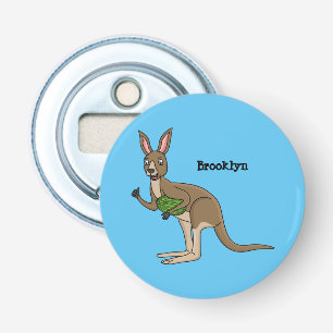 Cute happy Australian kangaroo illustration Bottle Opener