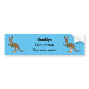 Cute happy Australian kangaroo illustration  Bumper Sticker