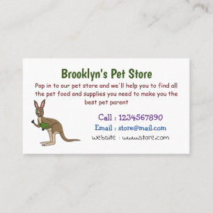 Cute happy Australian kangaroo illustration Business Card
