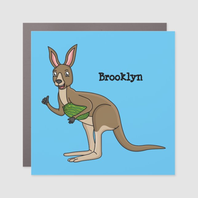 Cute happy Australian kangaroo illustration  Car Magnet (Front)