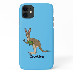 Cute happy Australian kangaroo illustration iPhone 11 Case