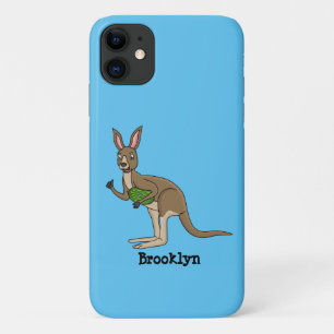 Cute happy Australian kangaroo illustration iPhone 11 Case