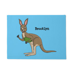 Cute happy Australian kangaroo illustration  Doormat