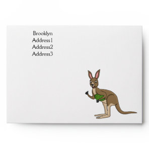 Cute happy Australian kangaroo illustration  Envelope