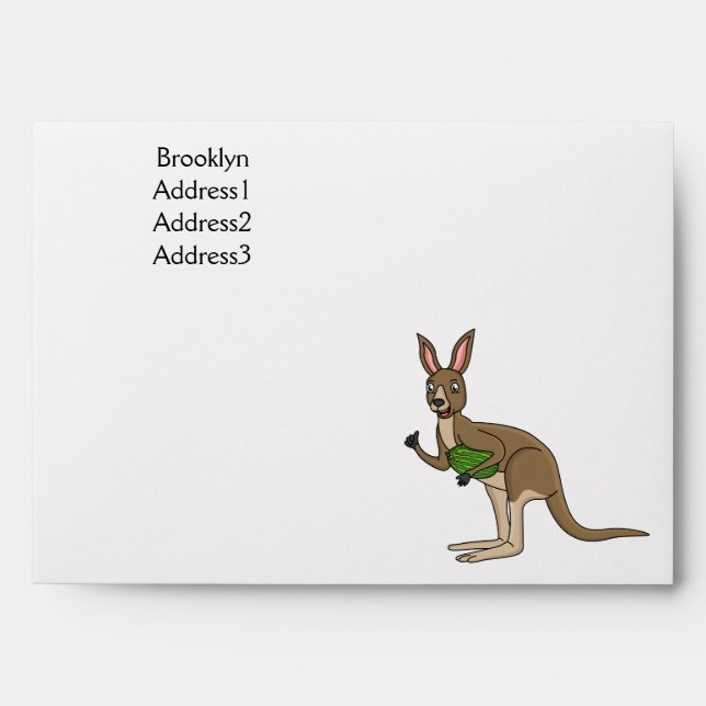 Cute happy Australian kangaroo illustration  Envelope (Front)