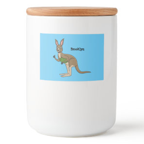 Cute happy Australian kangaroo illustration Food Label