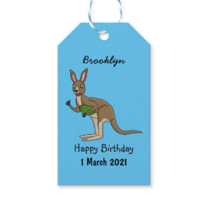 Cute happy Australian kangaroo illustration  Gift Tags