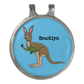 Cute happy Australian kangaroo illustration Golf Hat Clip